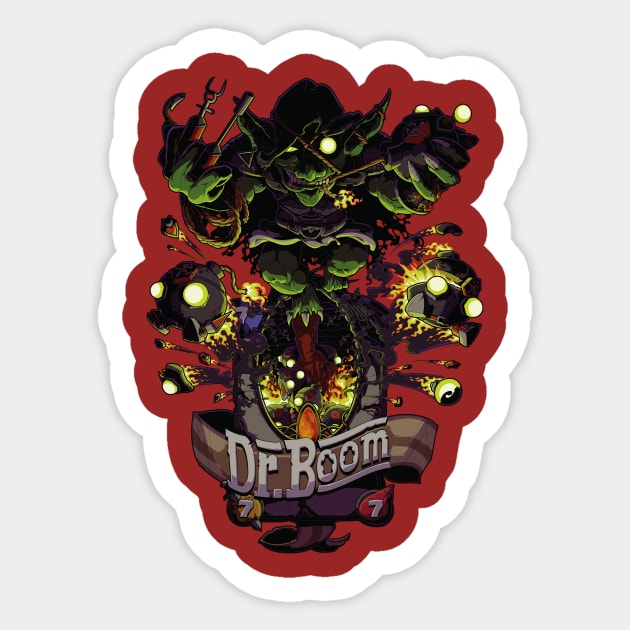 Unofficial Dr Boom Tribute Tee Sticker by peanutgolem